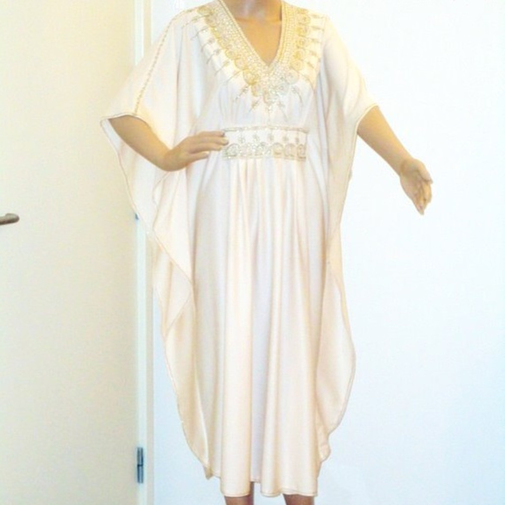 vintage 1970's xs kaftan goddess dress - Picture 1 of 5